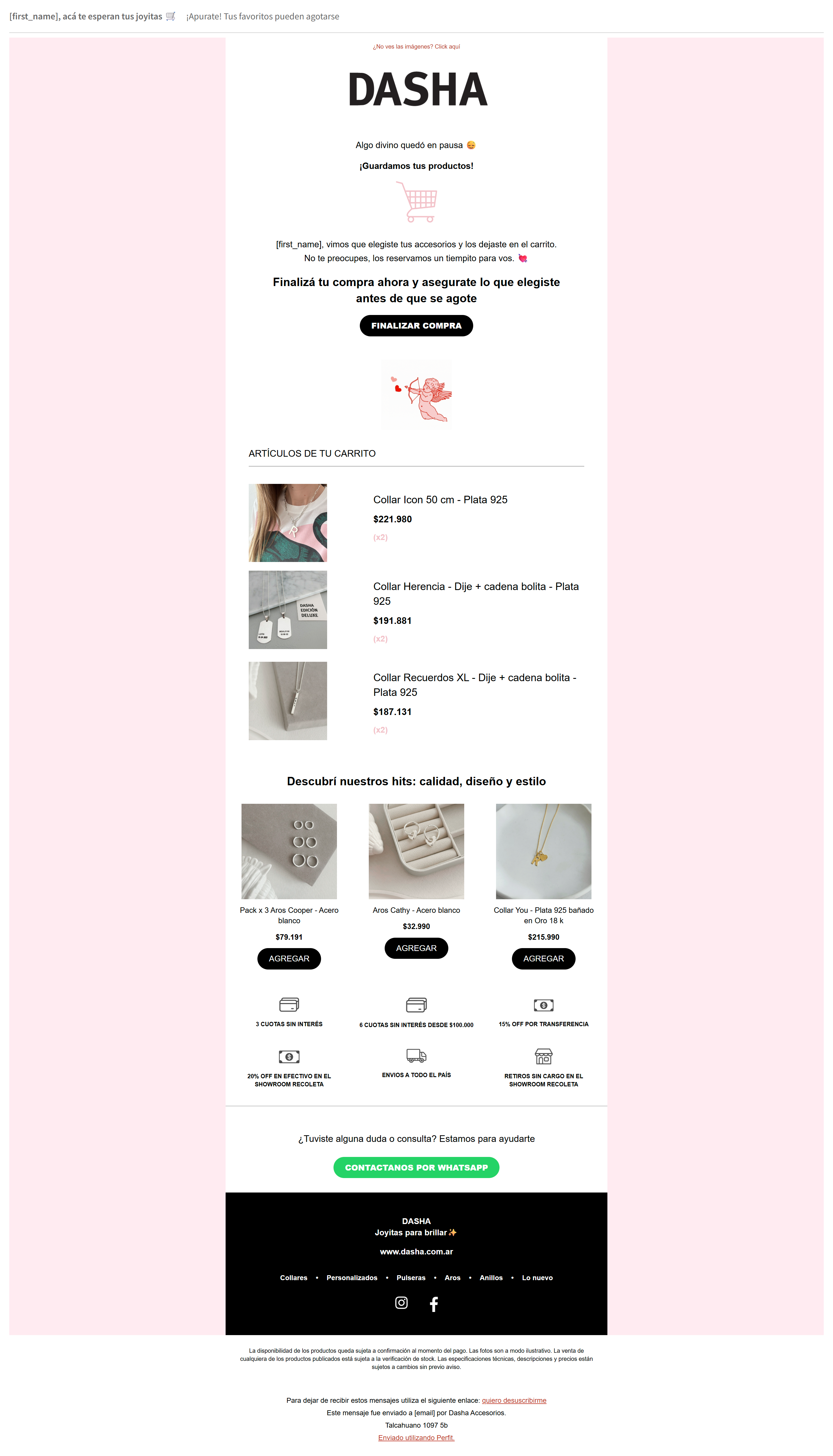 Recuperación de Carrito - DASHA Joyas